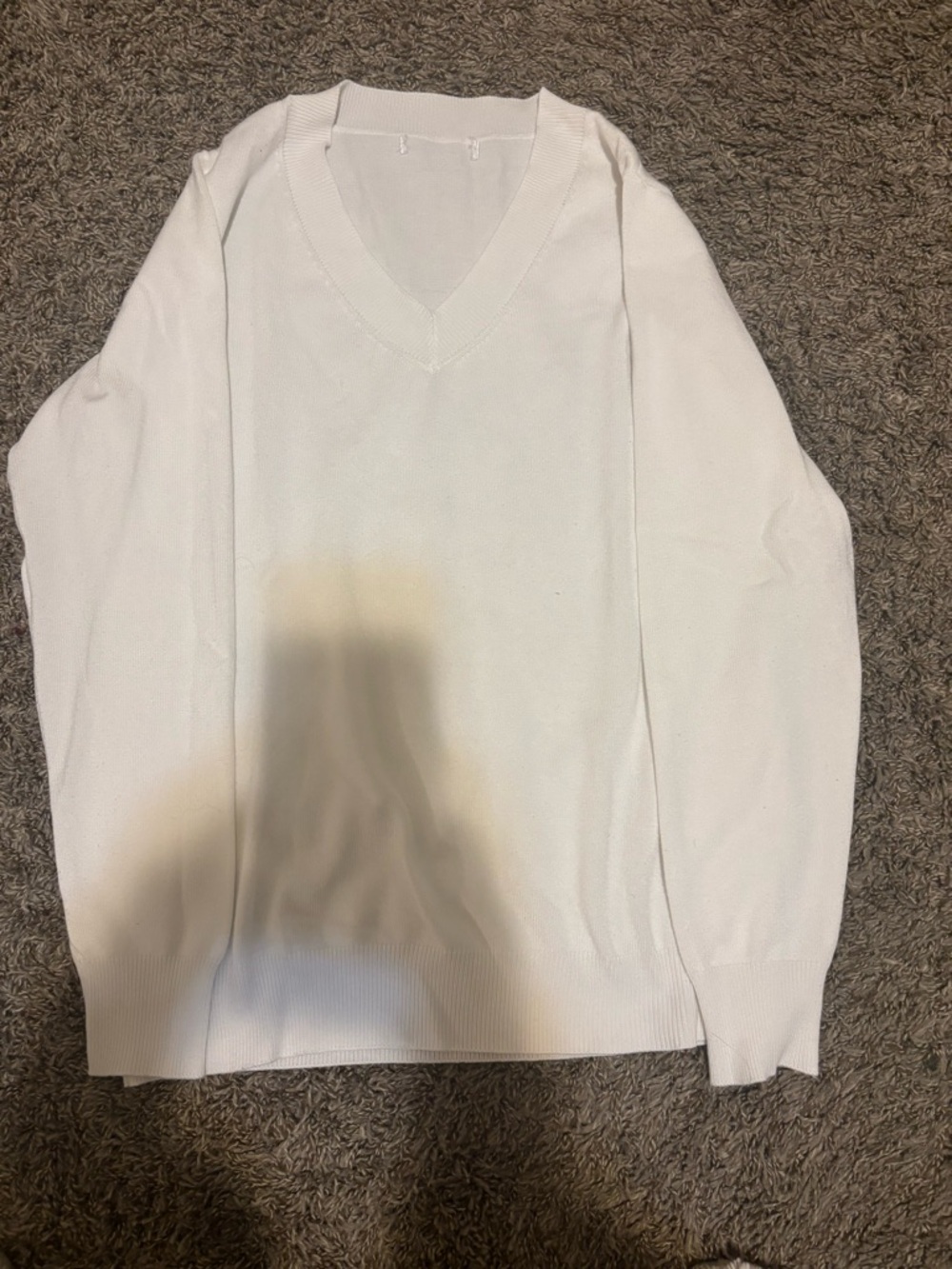 V-Neck Sweater in White